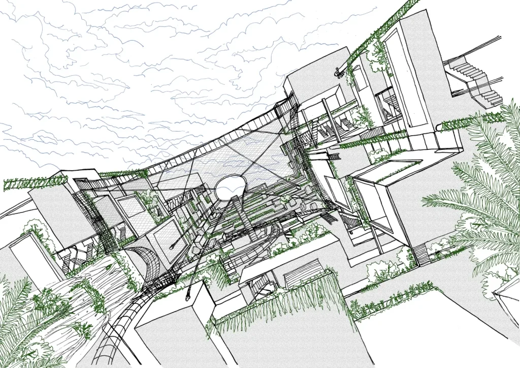 Three themes and massing studies " Fun, Cowork, Park/Romance " has been proposed based on the data collected from several survey and research conducted to the target user group ( Youth/Gen Y Generation ). The preference-based design is aligned wit